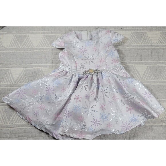 Disney Frozen II Elsa Costume Dress – Silver Snowflake Print Princess Outfit, 3T - Picture 1 of 6